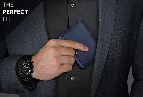 Slim Leather RFID Blocking Minimalist Bifold Wallet for Men M382