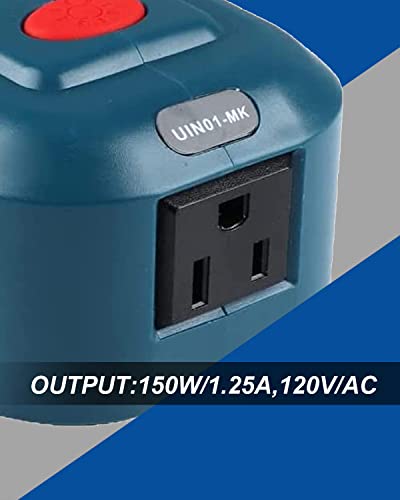 150W Power Inverter for 18V Lithium Battery, DC to AC 110V-120V Portable Power Station with USB and AC Outlet Q5429
