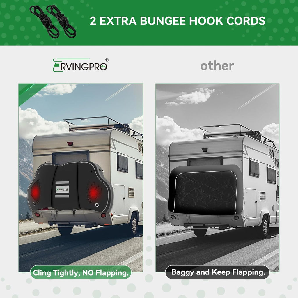 Bike Cover for 2 Bikes on Rear Rack, 600D Oxford Waterproof Outdoor Storage, with 2 Bungee Cords R1494