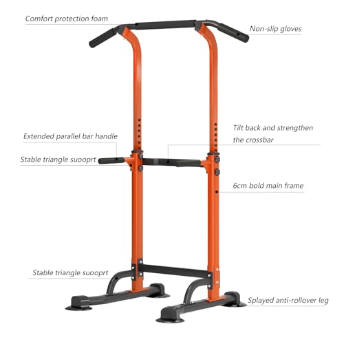 Adjustable Power Tower Dip Station for Home Gym Strength Training I503