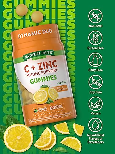 Vitamin C Gummies with Zinc for Adults, Immune Support, Vegan, Non-GMO O267740