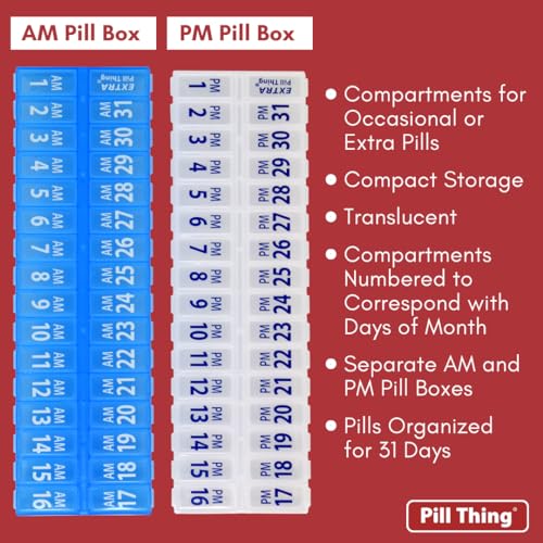 AM & PM 31-Day Pill Organizer Set for One Month D17718