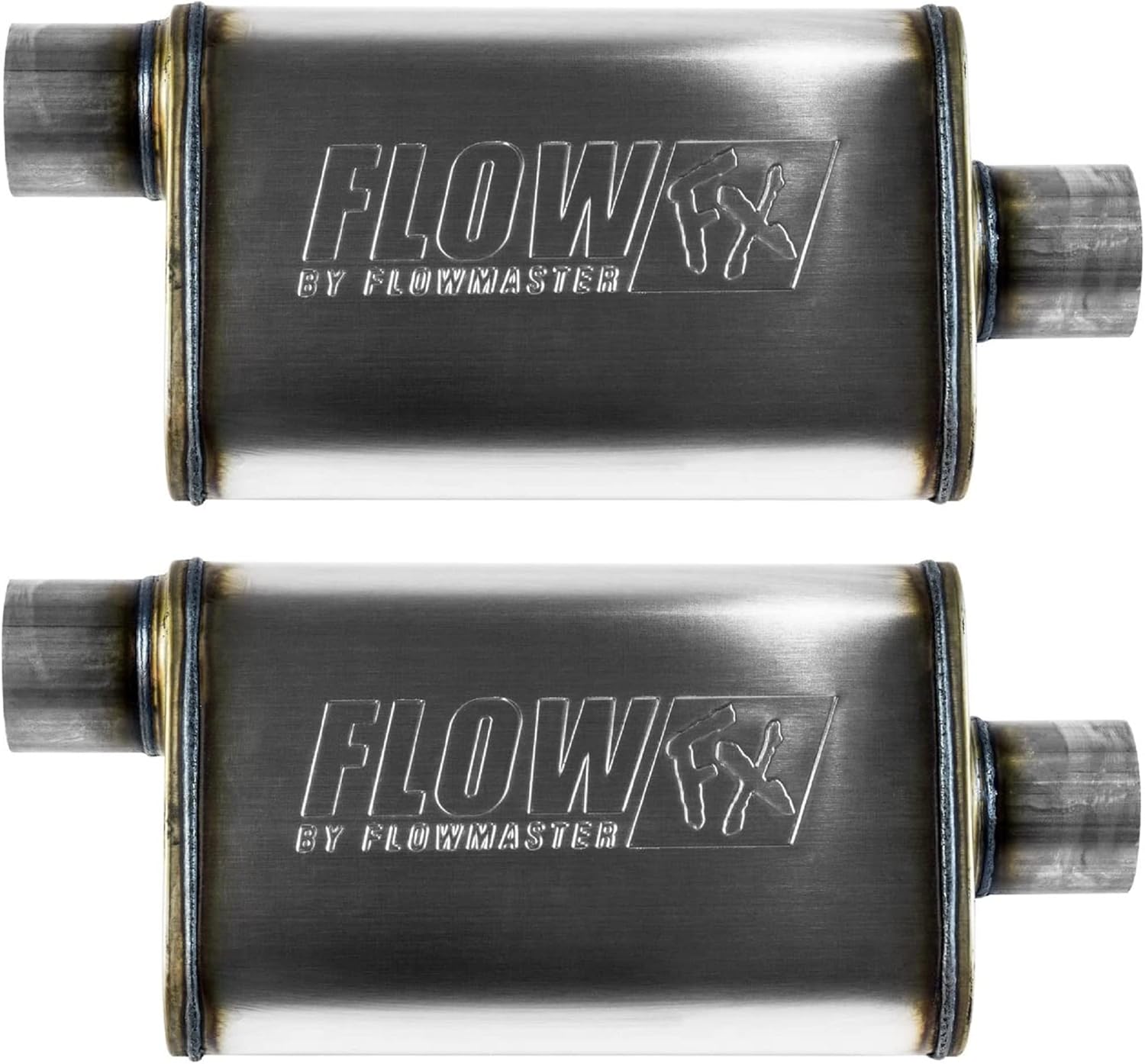 Flowmaster 71229 FlowFX Muffler 409S 3.00 Offset In / 3.00 Center Out Moderate by MAPerformance - (2 Pack)