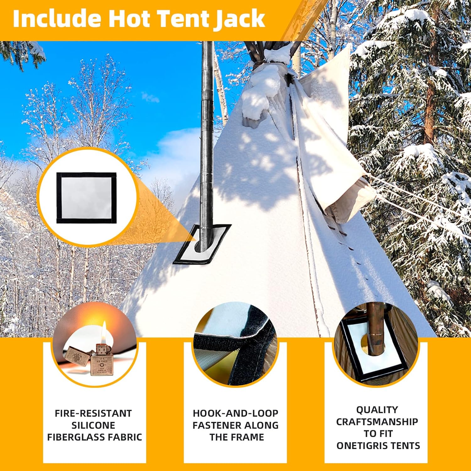 Portable Wood Burning Stove with Chimney Pipes for Camping, Heating and Cooking B81198