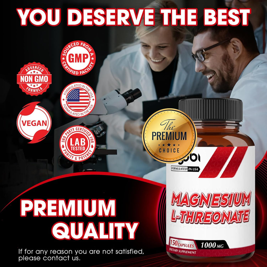 Magnesium L-Threonate Supplement, 150 Pills, Gluten-Free C685