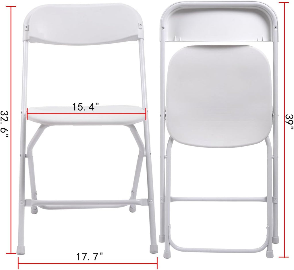 Plastic Folding Chair 10-Pack Stackable for Indoor & Outdoor Events W438358