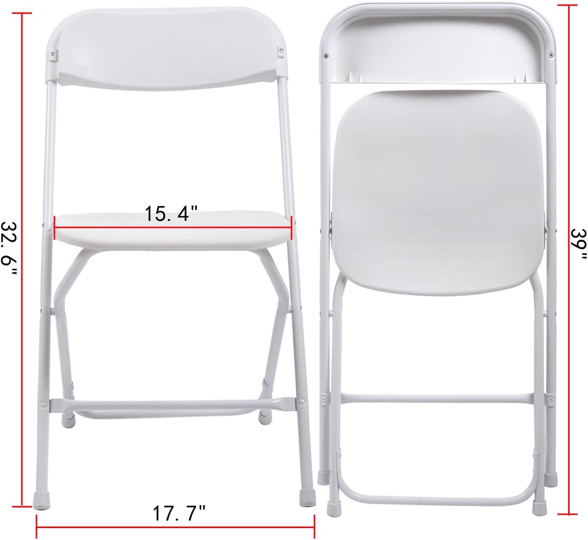 Plastic Folding Chair 10-Pack Stackable for Indoor & Outdoor Events W438358