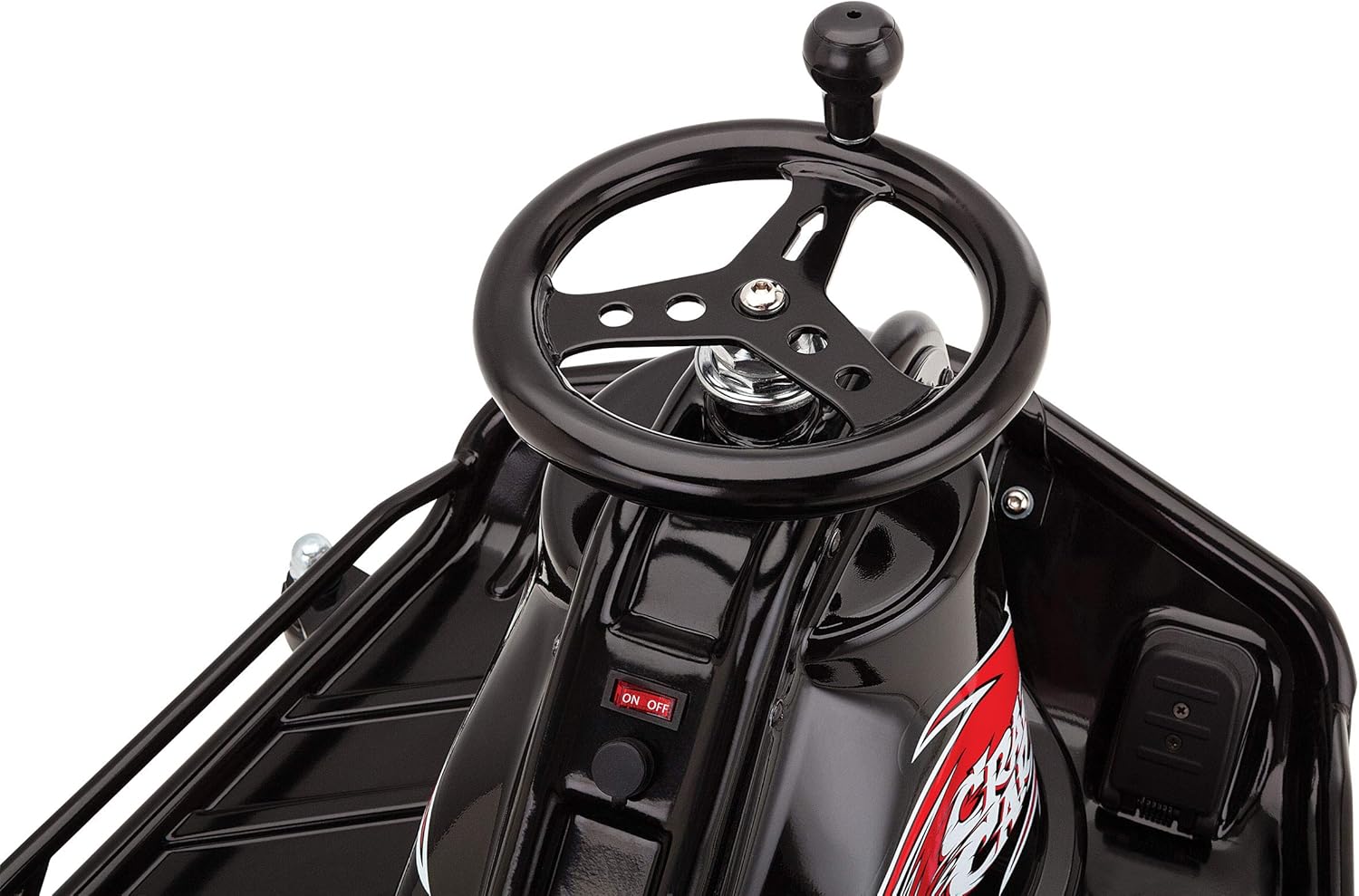 24V Electric Drifting Go Kart with Variable Speed, Up to 12 mph, Black/Red T428