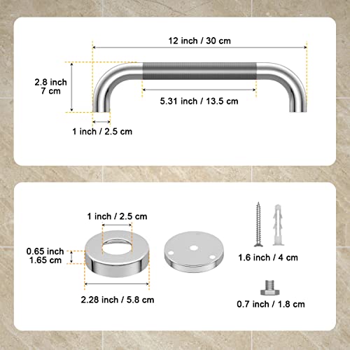 Anti Slip Shower Grab Bar, Chrome Finish Stainless Steel Bath Safety Rail N69954