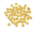 3mm Gold Vermeil Daisy Spacers, 50 x 3mm 22 Karat Gold Plated Solid Sterling Silver Spacer beads