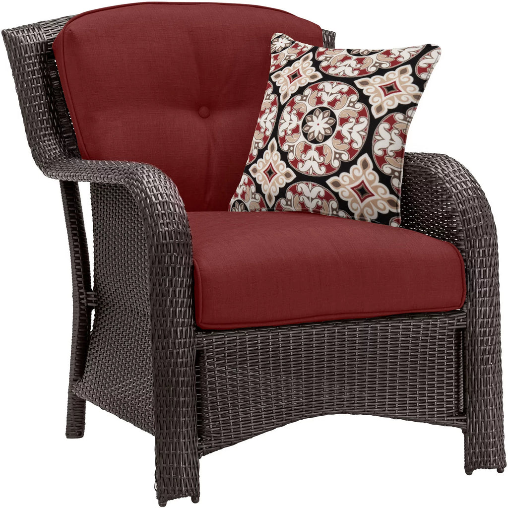 6-Piece Wicker Outdoor Conversation Set, Crimson Red P9795