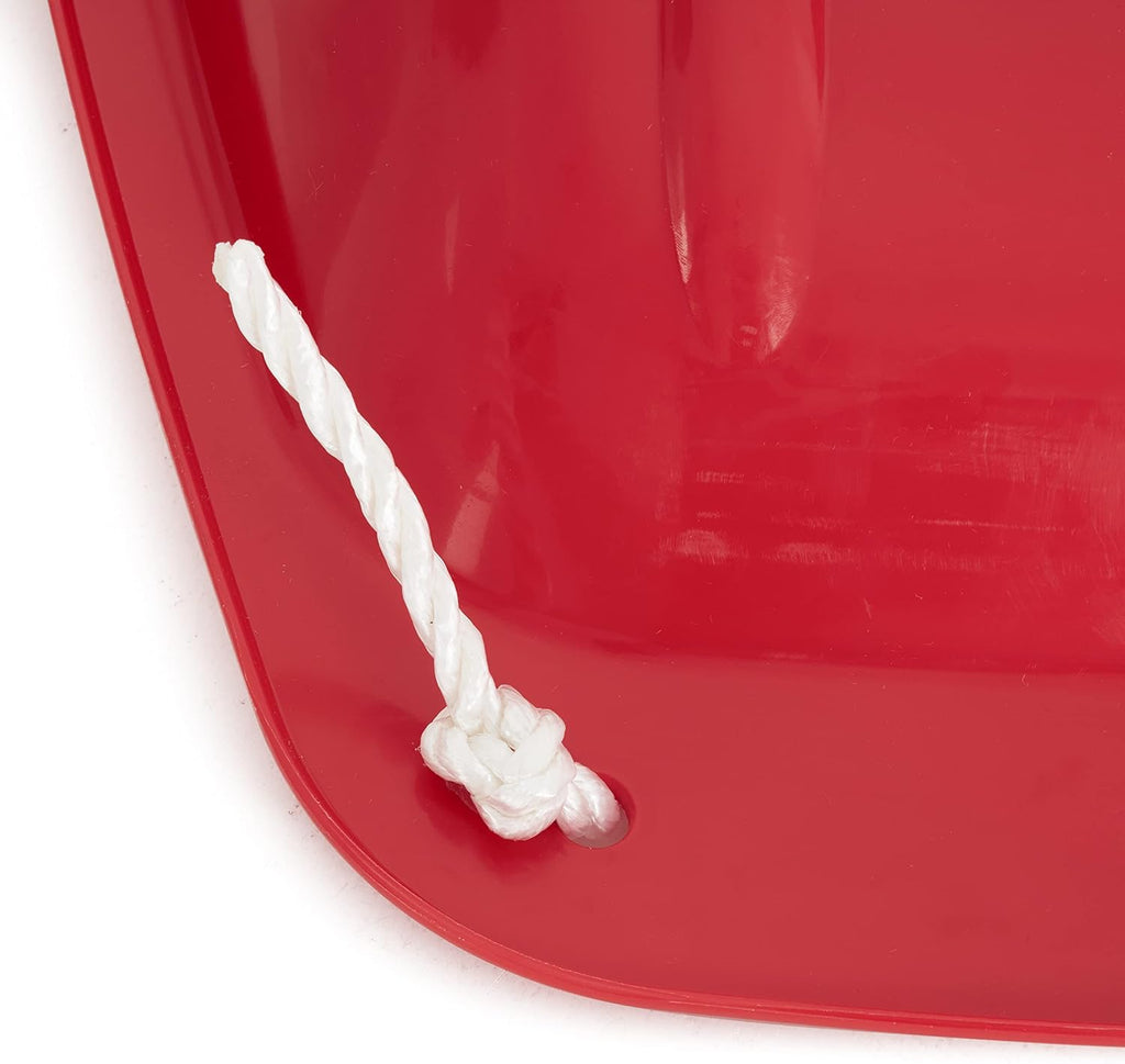 Toddler Plastic Snow Sled with Pull Rope and Handles, Red (2 Pack) N45026