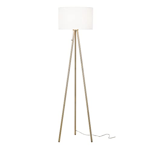 Mid-Century Modern Tripod Floor Lamp, Antique Brass O95704