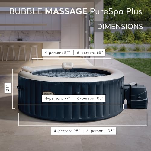 6-Person Bubble Massage Spa Set with Cover, Headrests, and LED Light U47792