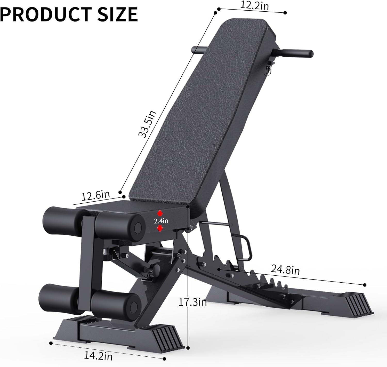 Adjustable Weight Bench, 1100 LB Capacity, Foldable Flat/Incline/Decline for Home Gym N45278