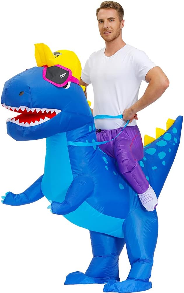 Inflatable Dinosaur Costume for Adults Halloween Funny Blow Up A206
