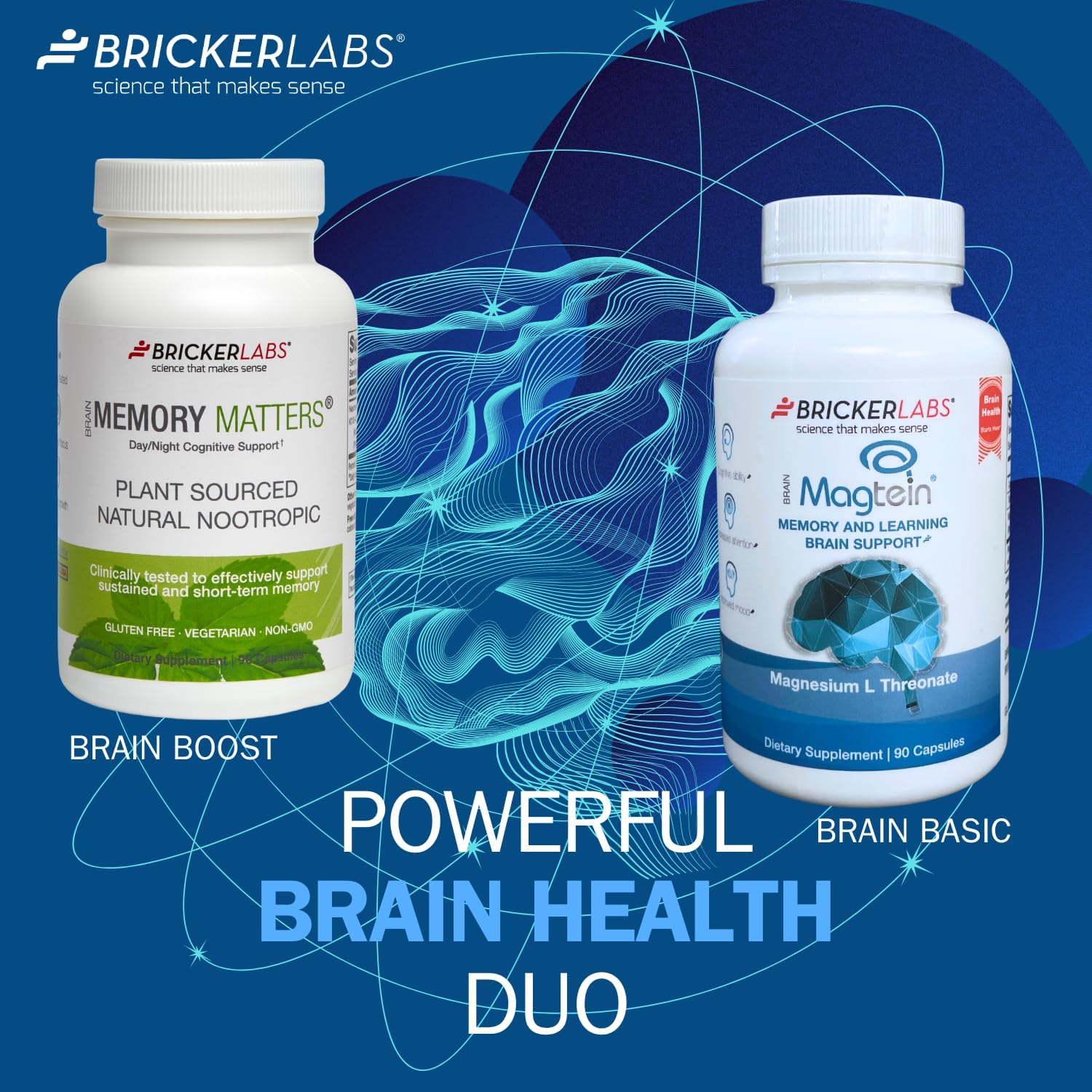 Magnesium L Threonate Supplement for Brain Health, 90 Capsules M243