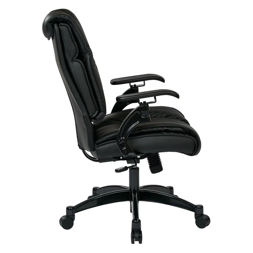 Black Bonded Leather Conference Chair with Cantilever Arms A14323