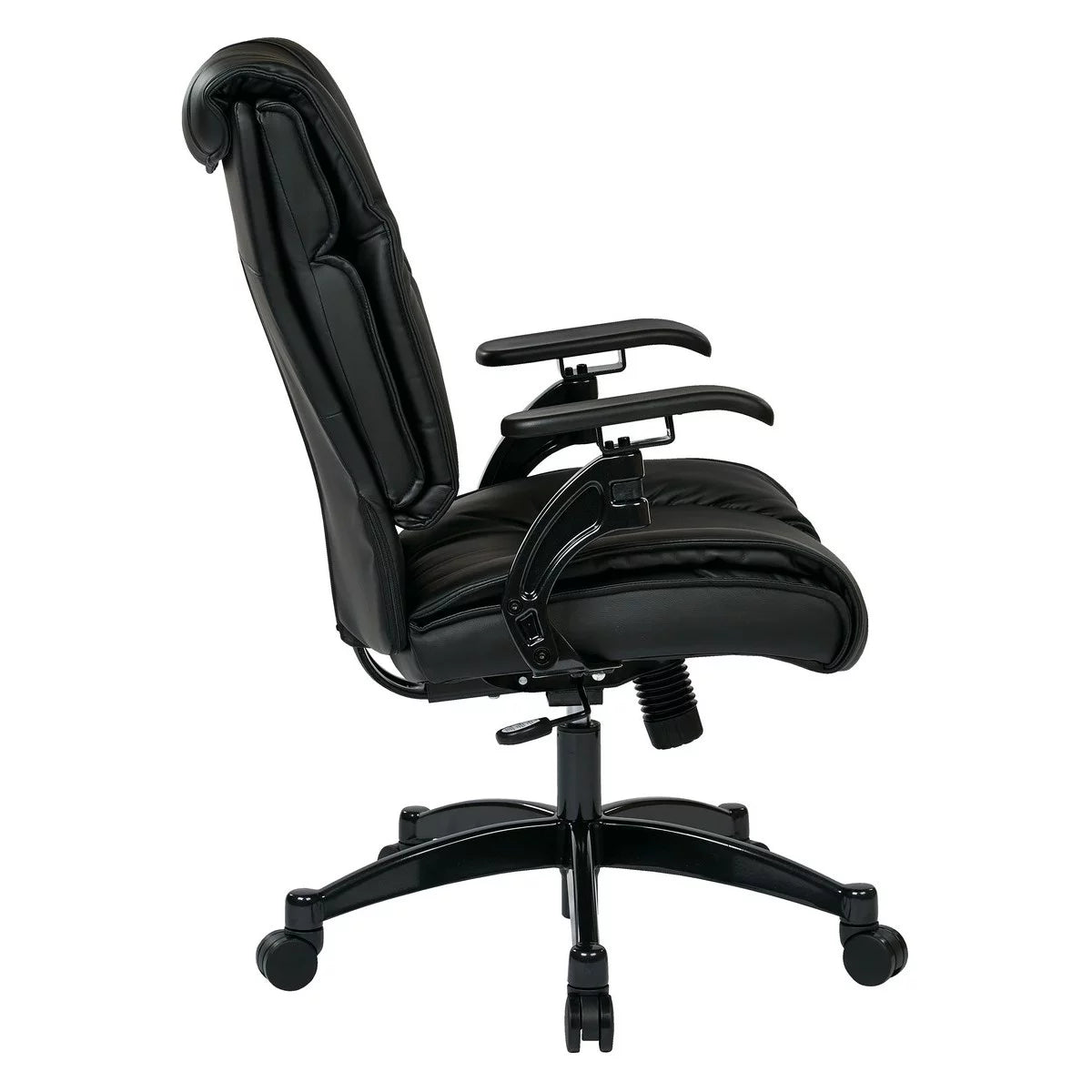 Black Bonded Leather Conference Chair with Cantilever Arms A14323