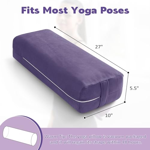 Rectangular Yoga Bolster Pillow with Washable Suede Cover L838460