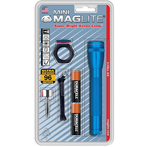 Maglite Mini Incandescent 2-Cell AA Flashlight with Holster, Black