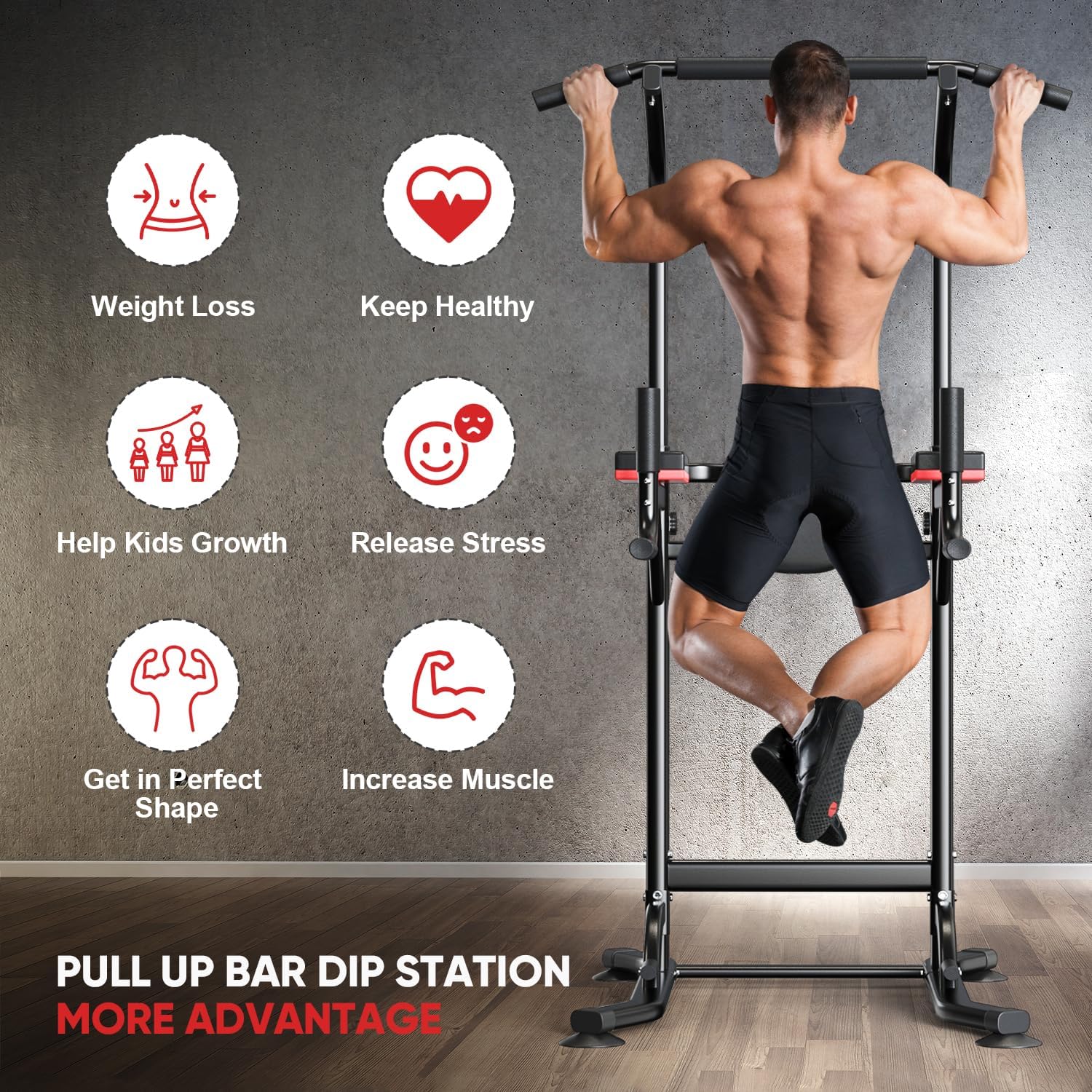 Pull Up Bar Station for Home Gym Strength Training R4561