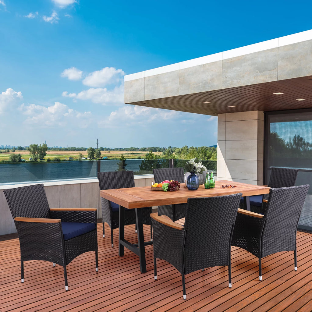 68"L Outdoor Acacia Wood Rectangular Dining Table O76395