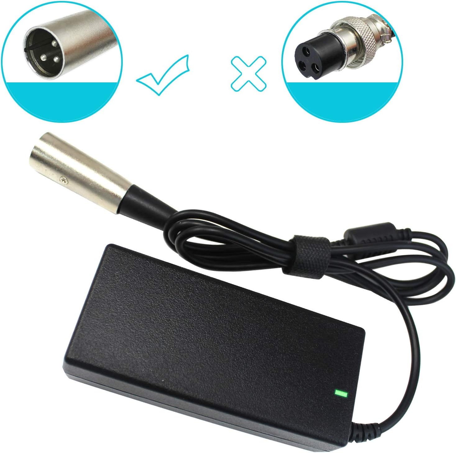 24V 2A 3-Pin XLR Scooter Battery Charger P8792