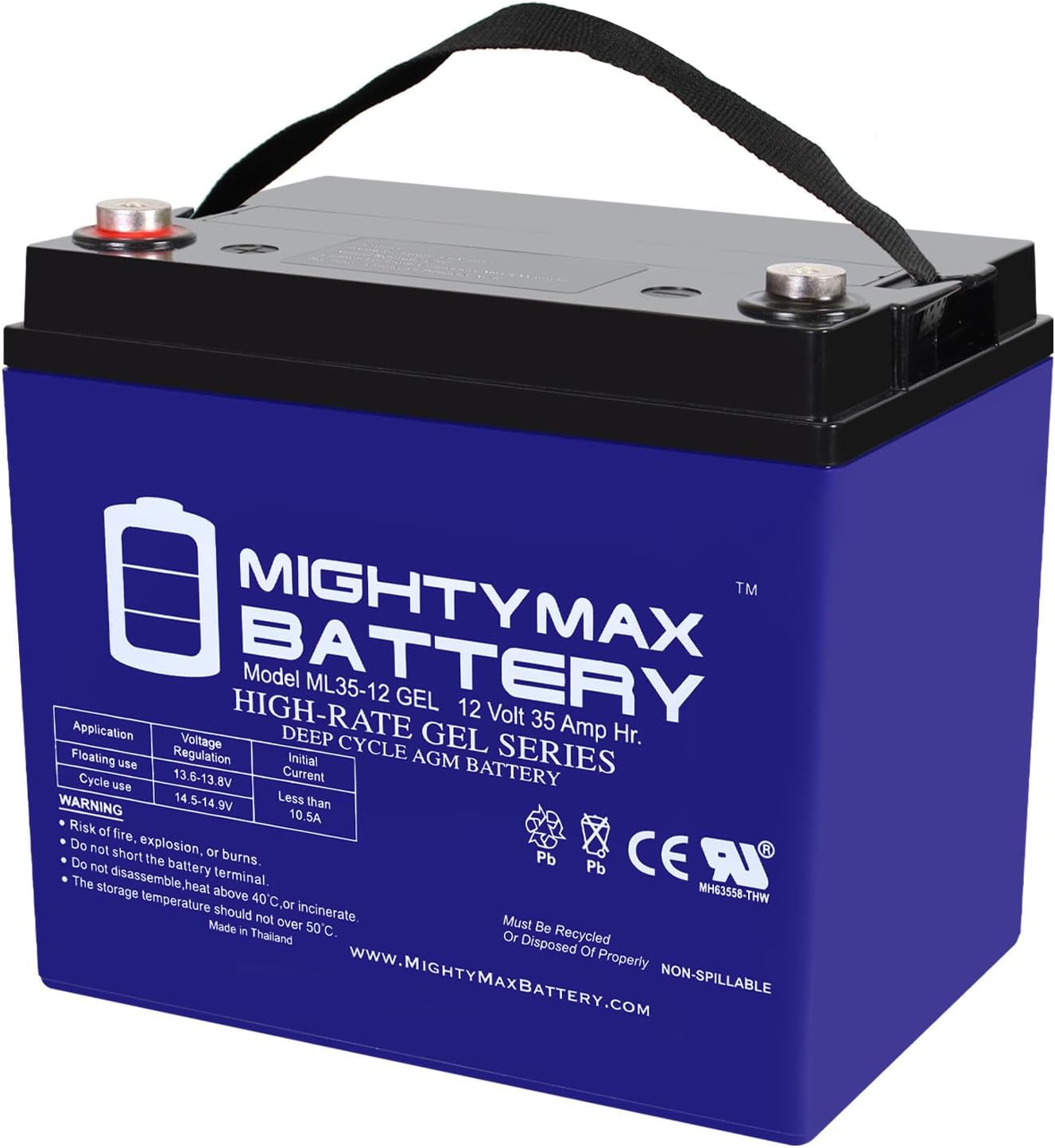 Mighty Max Battery 12V 35AH Gel Replacement Battery for Deep Cycle Solar 33Ah, 34Ah, 36Ah