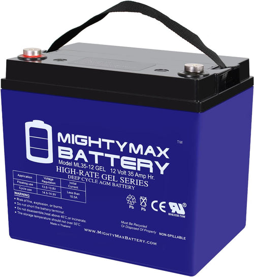Mighty Max Battery 12V 35AH Gel Replacement Battery for Deep Cycle Solar 33Ah, 34Ah, 36Ah