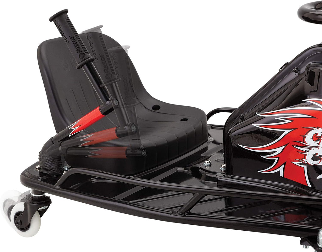24V Electric Drifting Go Kart with Variable Speed, Up to 12 mph, Black/Red T428
