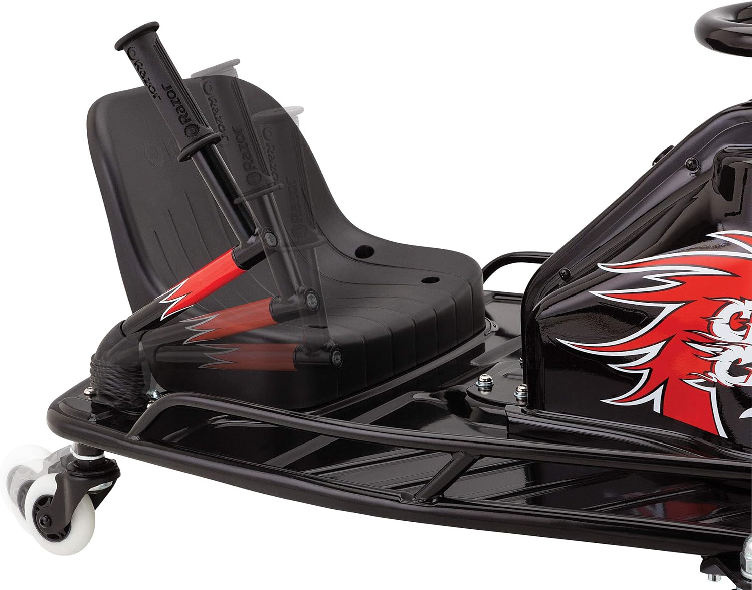 24V Electric Drifting Go Kart with Variable Speed, Up to 12 mph, Black/Red T428