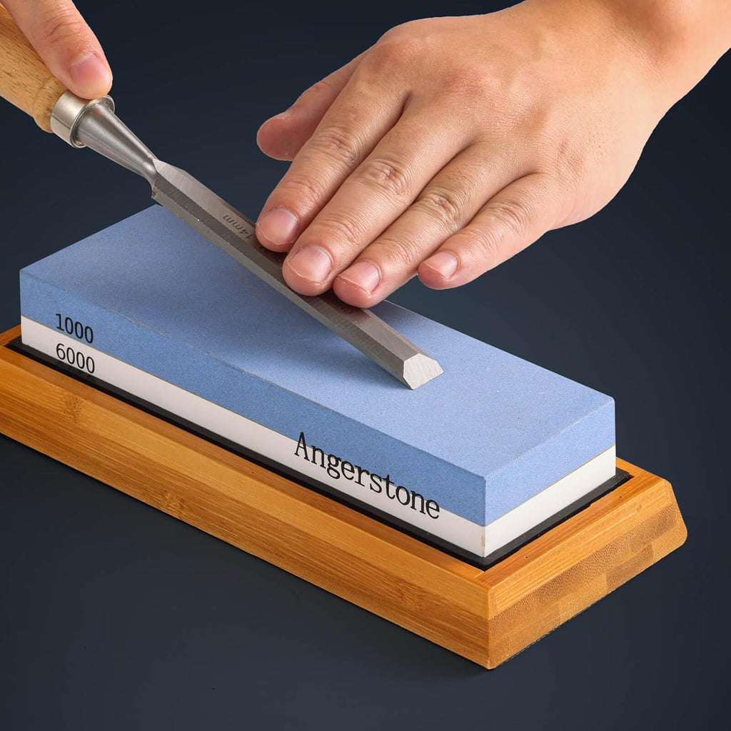 Knife Sharpening Stone 1000/6000 Grit Whetstone with Non-Slip Base N9115