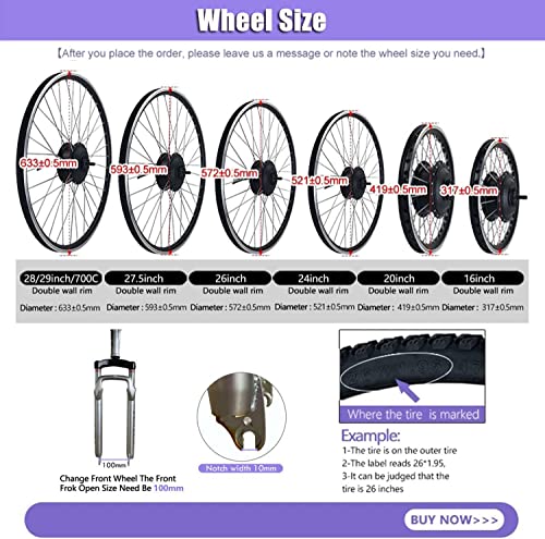 E-Bike Conversion Kit Front Hub Motor 48V 1000W with Display H56010