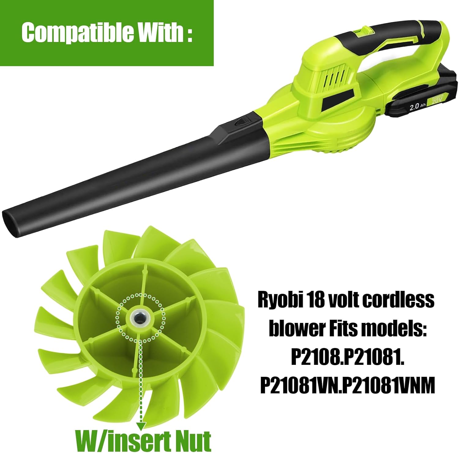 Blower Fan Blade for 18V Cordless Leaf Blower L428