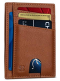 SERMAN BRANDS RFID Blocking Slim Minimalist Mens Front Pocket Wallet. Thin Card Holder. Full Grain Leather Wallets for Men