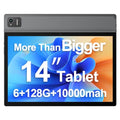 Tablet 14 Inch Android 13 Tablet, Large Tablet with 1200P IPS HD Big Screen, 8Core, 6GB+128GB, Wi-Fi 5, Max 256G TF Card Support, 10000mAh All-Day Battery Life, 5MP + 32MP Cameras-Space Gray