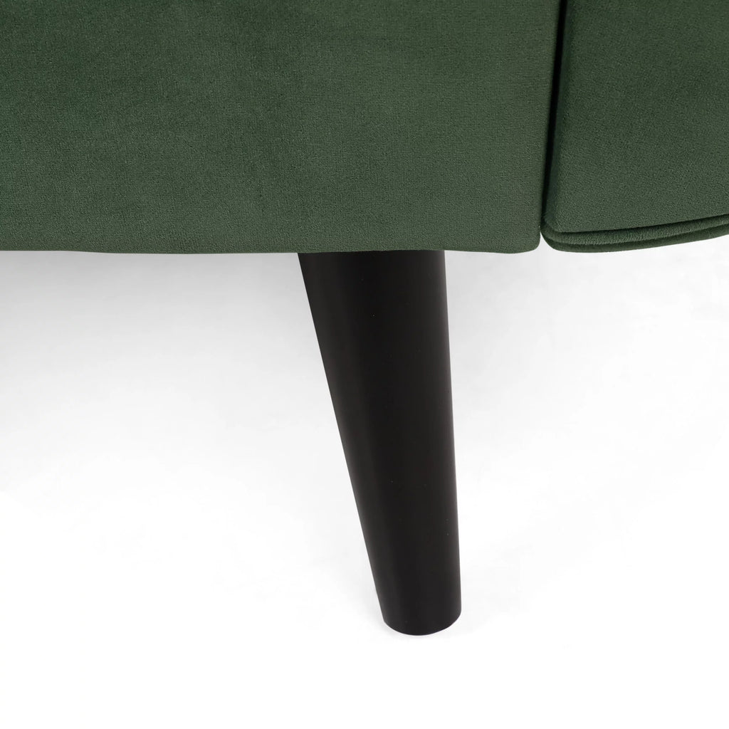 Indoor Fabric Chaise Lounge with Bolster Pillow, Sage Green V580