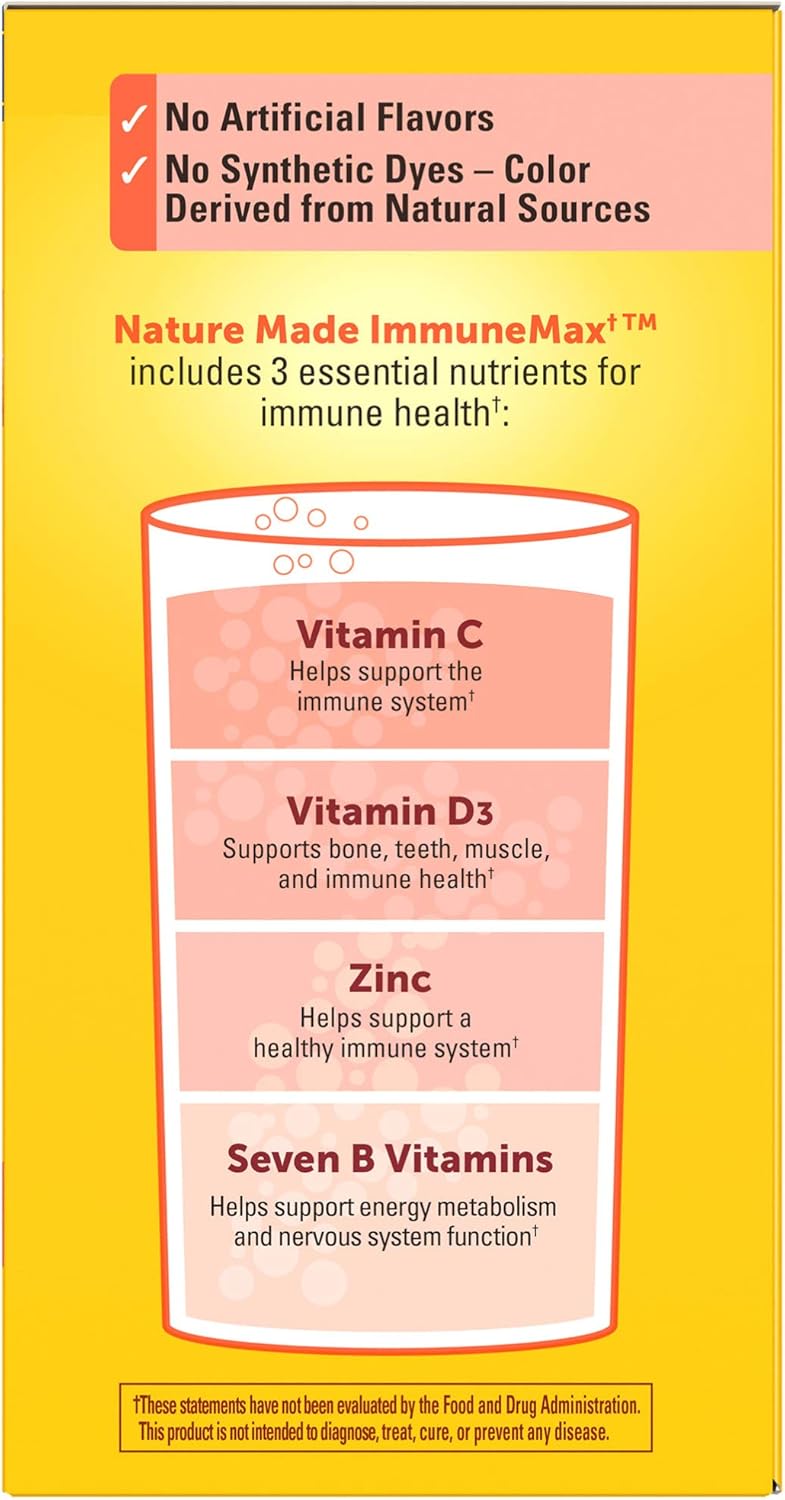 Immune Support Fizzy Drink Mix with Vitamin C, D and Zinc, 30 Stick Packs P53537