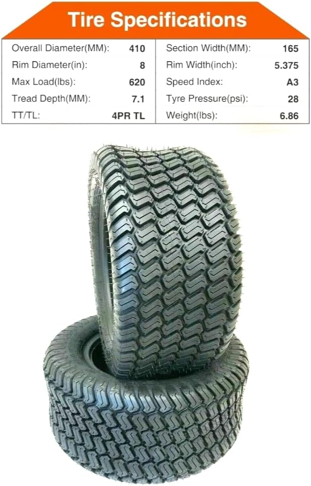 16x6.50-8 Lawn Tractor Turf Tire 4 Ply Rated G77987