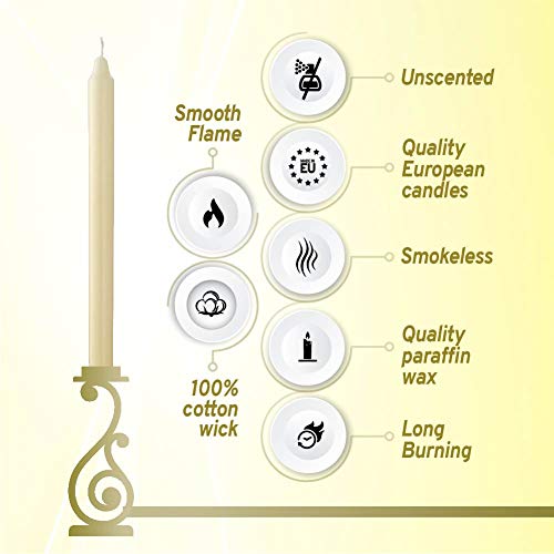 Ivory Candlesticks Bulk Pack 50 Count - Unscented Dripless 11.5 Inch L419894