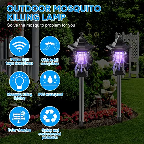 Solar Bug Zapper Outdoor Mosquito Repellent Trap for Camping Backyard H3405
