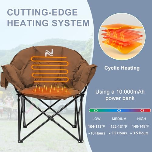 Heated Camping Chair, Portable Folding Outdoor Seat M34603