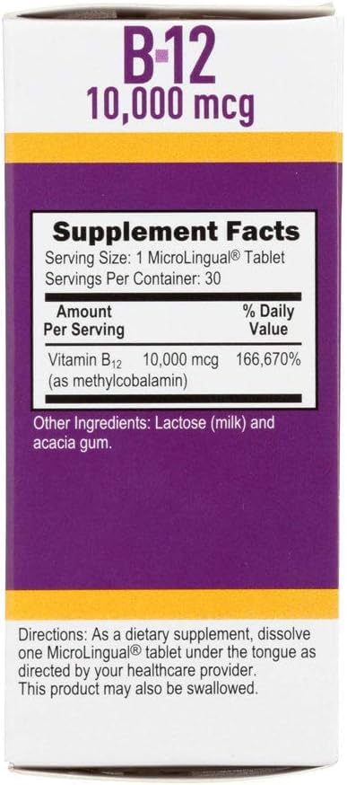 Vitamin B12 Methylcobalamin 1000 mcg Quick Dissolve Tablets, 60 Count K658
