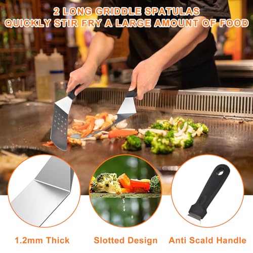Flat Top Griddle Accessories Kit, 24Pcs Grilling Set with Scraper and Spatulas for BBQ M94933