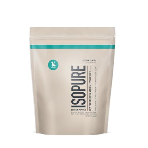 Isopure Protein Powder, Whey Protein Isolate Powder, 25g Protein, Low Carb & Keto Friendly, Naturally Sweetened & Flavored, Flavor: Chocolate, 14 Servings, 1 Pound