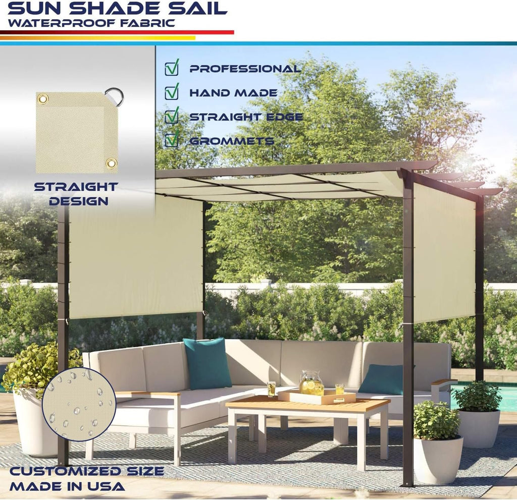 Waterproof Sun Shade Sail Straight Edge UV Block for Patio Garden E8985