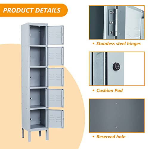Metal Locker with Lock for Employees, Tall Steel Storage Cabinet O524