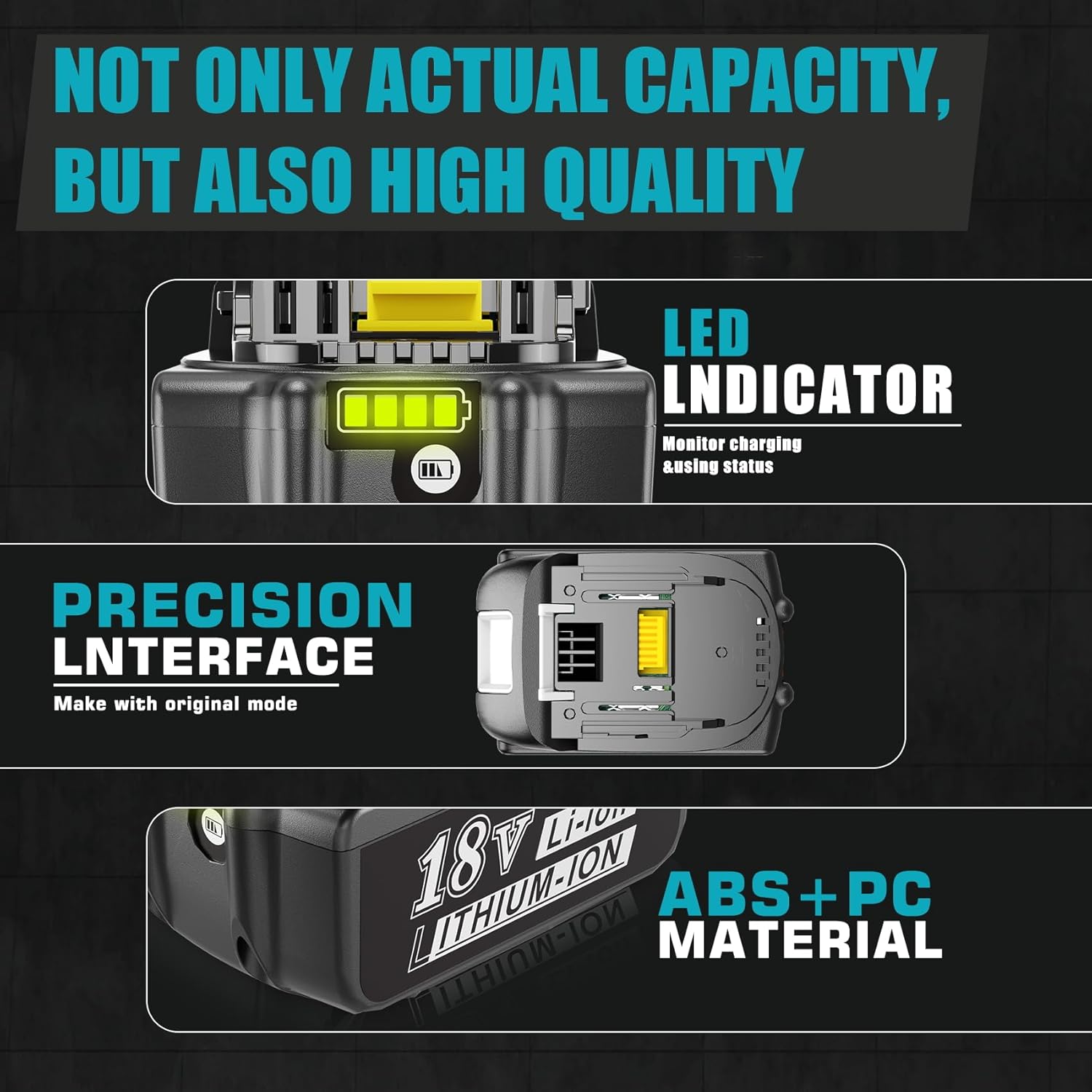18V 8.0Ah Replacement Battery with LED Indicator for Cordless Power Tools R70540