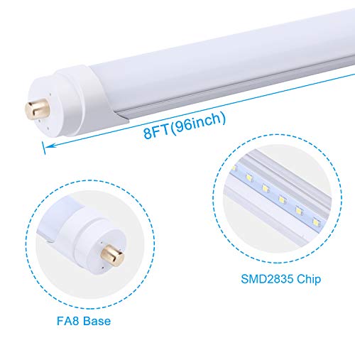 T8 8ft LED Tube 45W 5000K 4500LM Frosted Lens Cover 25-Pack I735822